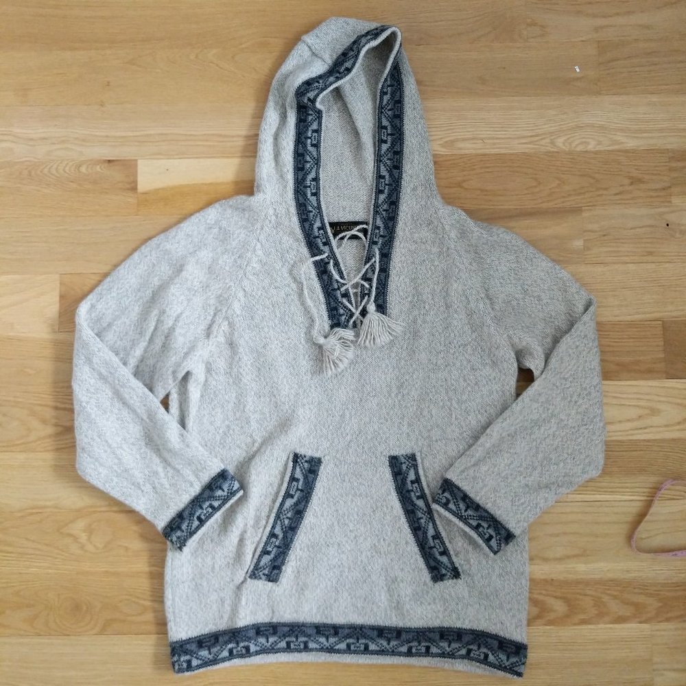 100% Baby Alpaca Wool Hooded Pullover